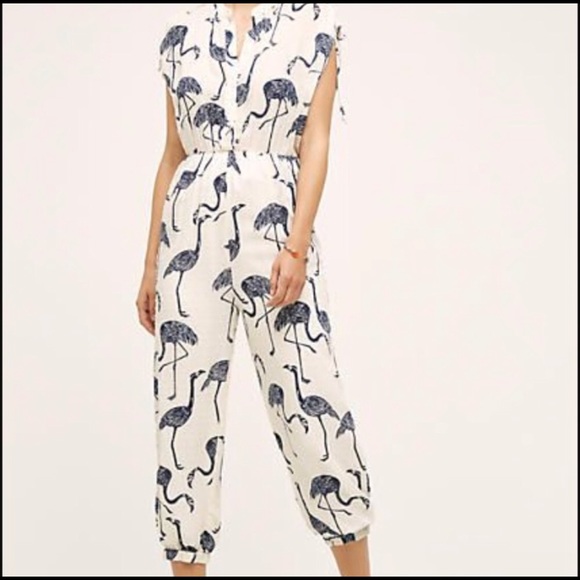 Corey Lynn Calter Anthropologie Flamingo Jumpsuit - Picture 2 of 8
